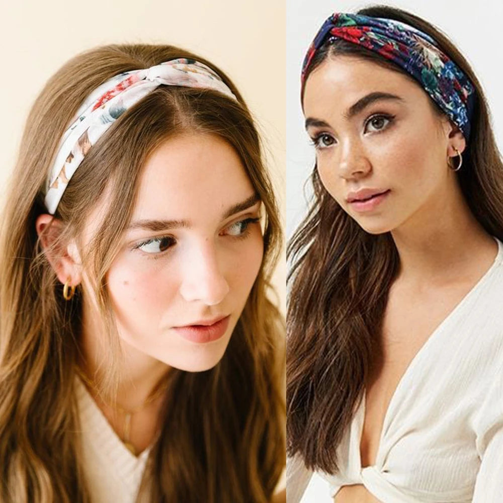 Boho Print Twisted Headband for Women and Girls