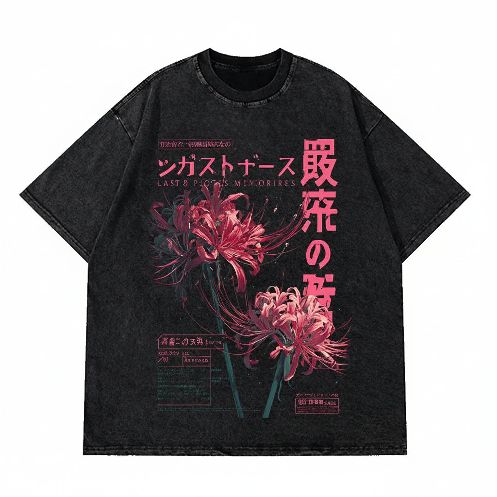 Anime Spider Lily Graphic T-Shirt – Soft Grunge Style