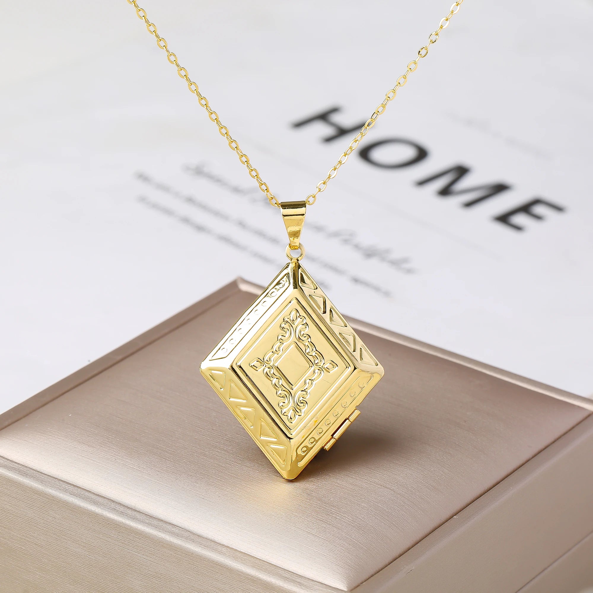 Zodiac Heart Locket Necklace Photo Pendant for Women