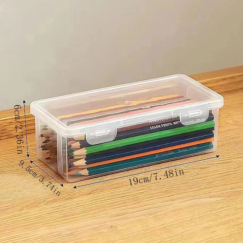 Translucent Plastic Pencil Case Large Capacity Storage