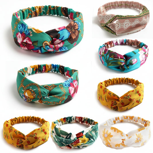 Boho Print Twisted Headband for Women and Girls