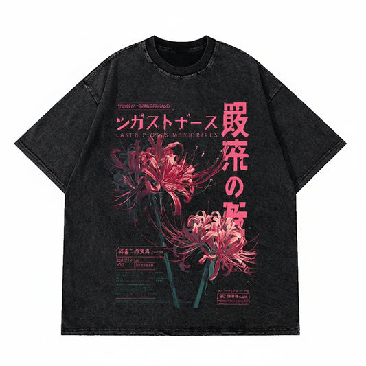 Anime Spider Lily Graphic T-Shirt – Soft Grunge Style