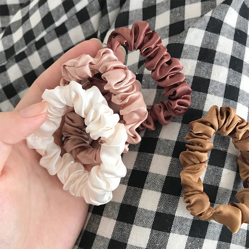 Small Satin Silk Scrunchie Elastic Hair Tie