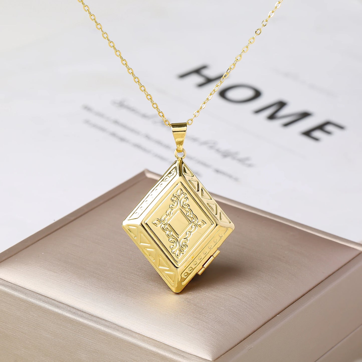Zodiac Heart Locket Necklace Photo Pendant for Women