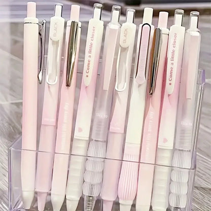 Set Of 5 Pink Retractable Gel Pens 0.5 mm Fine Point
