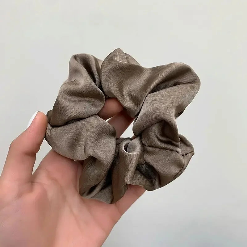 Retro Solid Color Scrunchie Hair Band for Women
