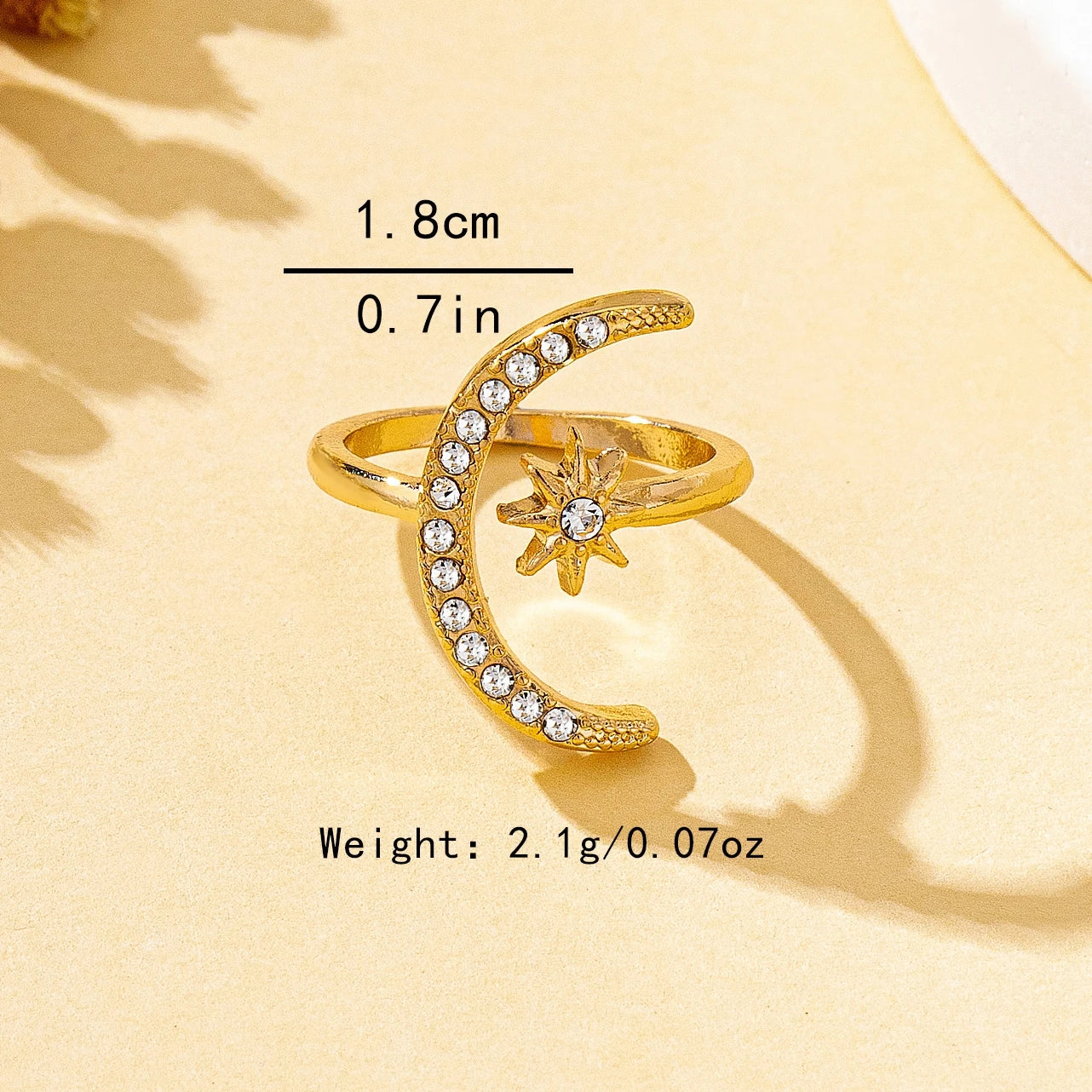 Women’s Moon Ring – Adjustable Metal Fashion Band