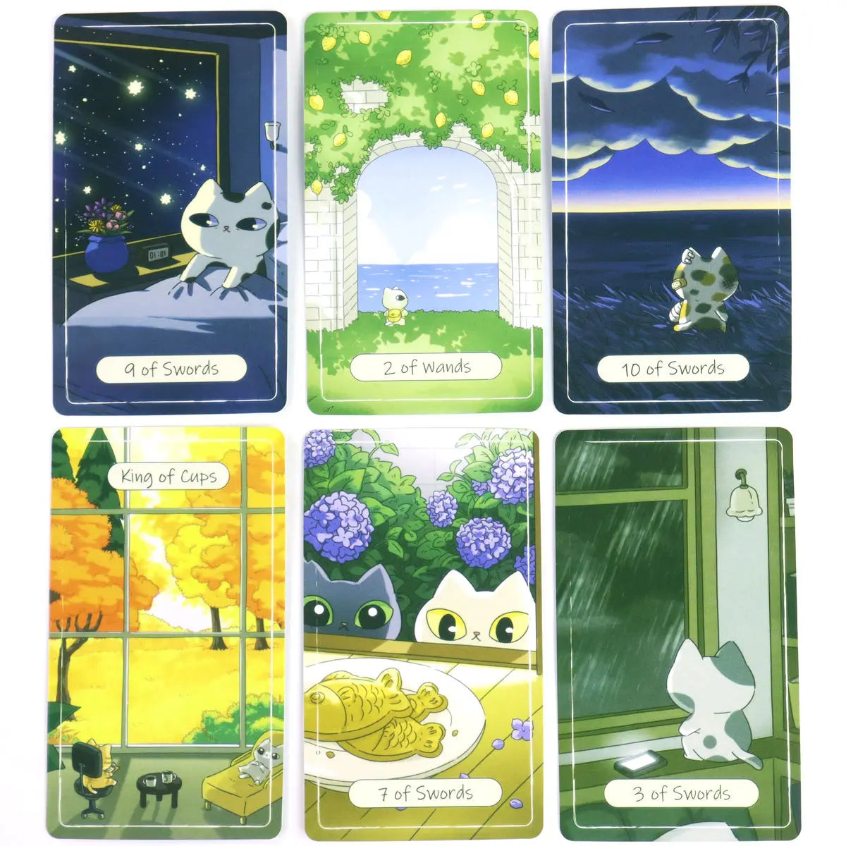 Cute Cat Tarot Deck 78 Cards Based on Rider Waite