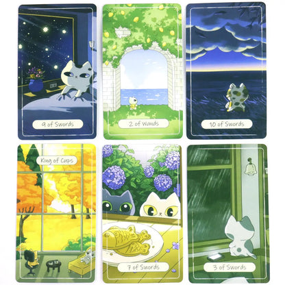 Cute Cat Tarot Deck 78 Cards Based on Rider Waite