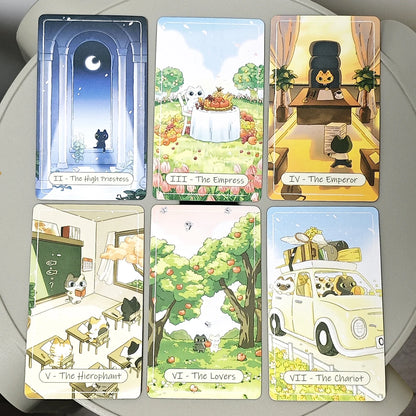 Cute Cat Tarot Deck 78 Cards Based on Rider Waite