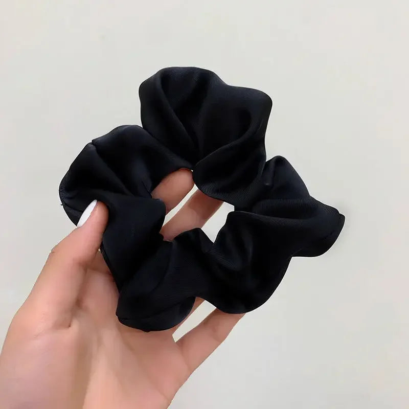Retro Solid Color Scrunchie Hair Band for Women