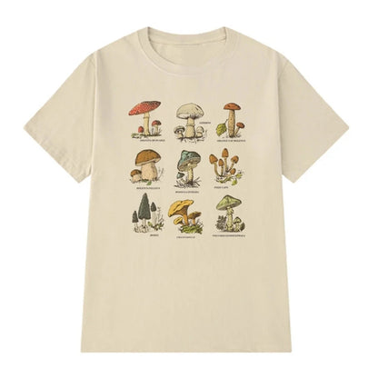 Vintage Mushroom Graphic Tee – Oversized Cotton Top