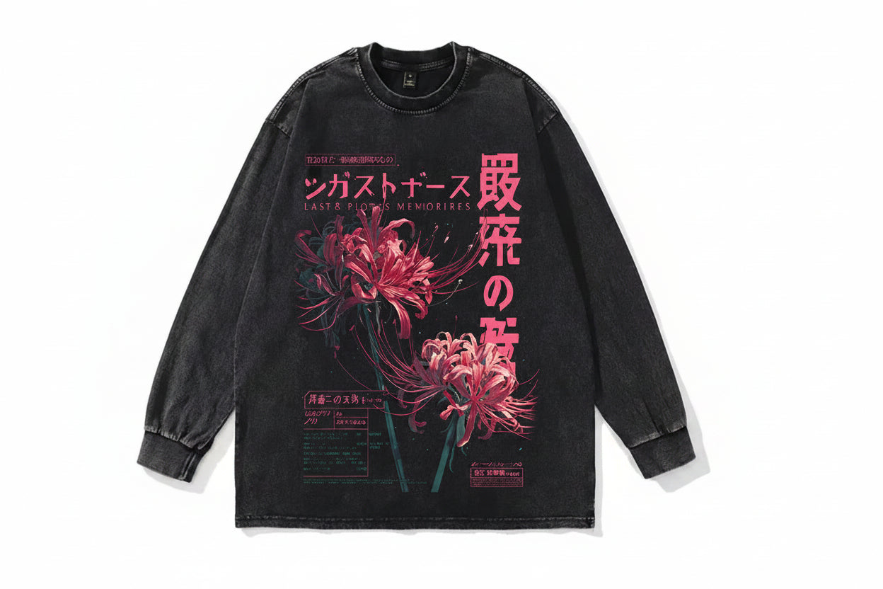 Anime Spider Lily Graphic T-Shirt – Soft Grunge Style