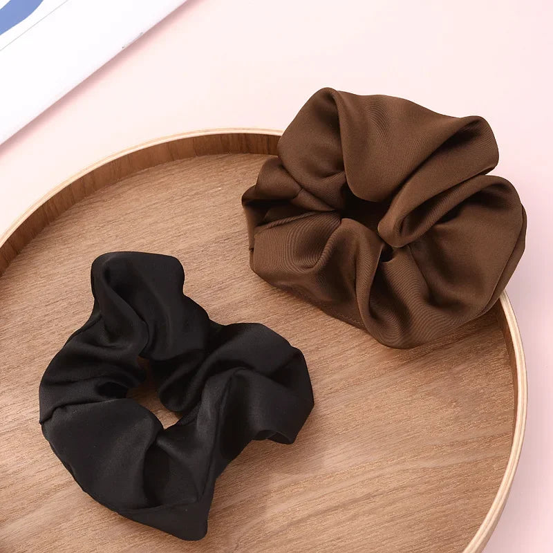 Retro Solid Color Scrunchie Hair Band for Women