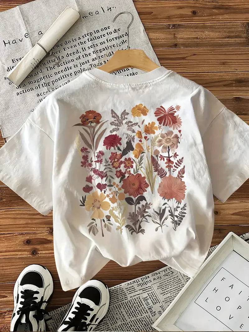 Women’s Cotton Y2K Graphic Flower T‑Shirt
