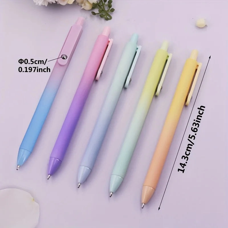 Cute 0.5 mm Ink Ballpoint Pens Set for Women, 5-Pack