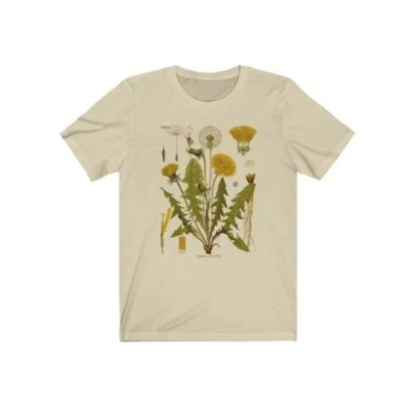 Women’s Dandelion Botanical Graphic Cotton T-Shirt