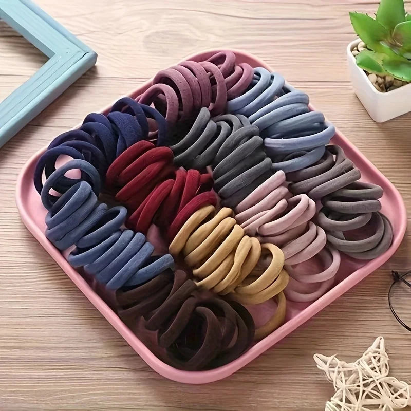 Seamless Elastic Hair Ties Set – Soft, No‑Crease Hold
