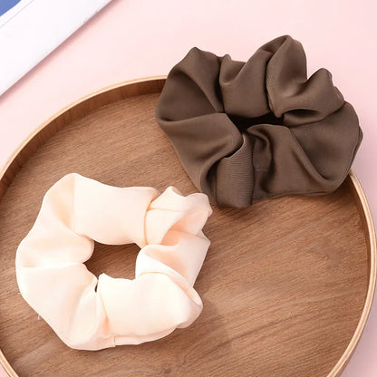 Retro Solid Color Scrunchie Hair Band for Women