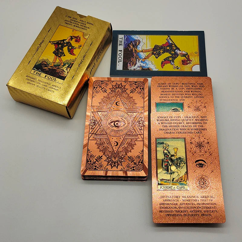 Gold Foil Tarot Card Deck For Beginners With Box