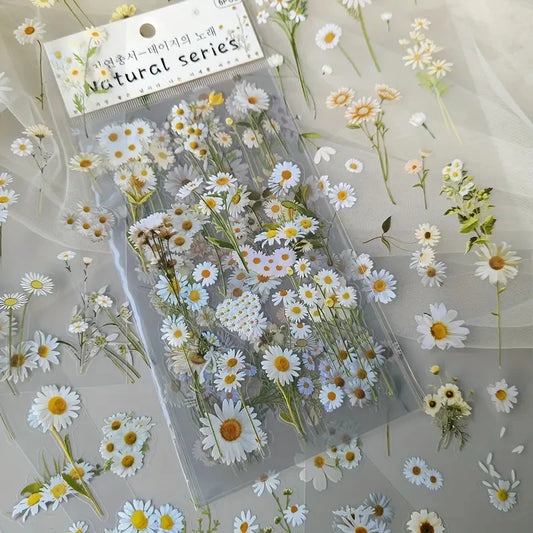 Transparent Floral PET Stickers Set for Scrapbooking