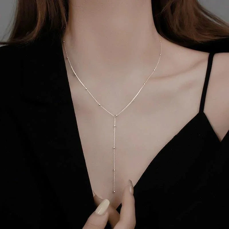 Layered Tassel Chain Necklace for Women