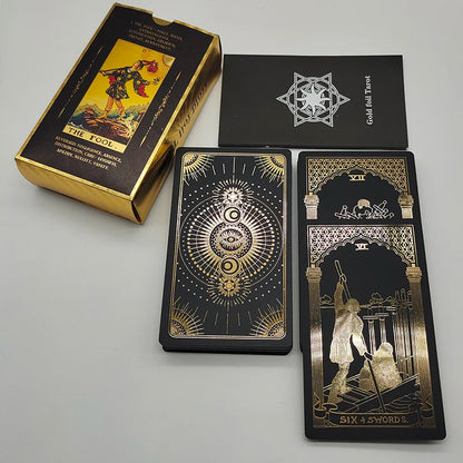 Gold Foil Tarot Card Deck For Beginners With Box