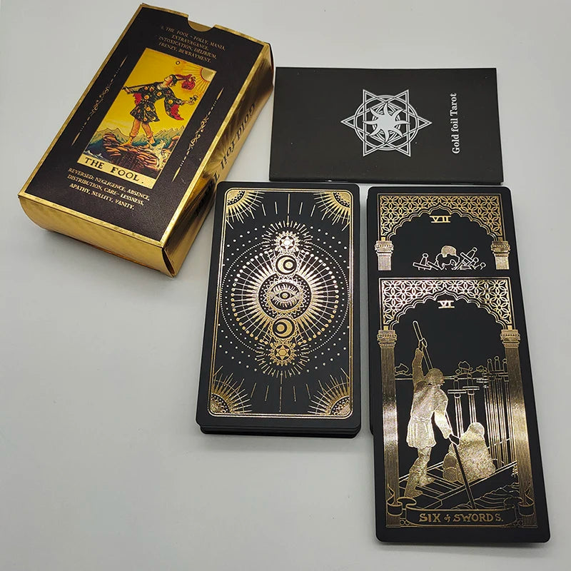 Gold Foil Tarot Card Deck For Beginners With Box