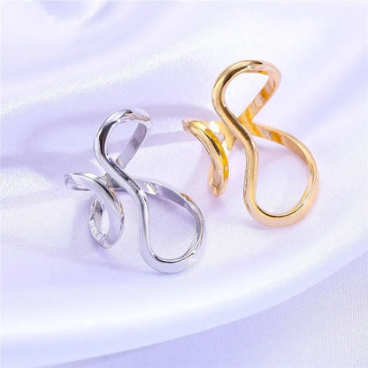 Irregular Gold Plated Geometric Ring With Zircon