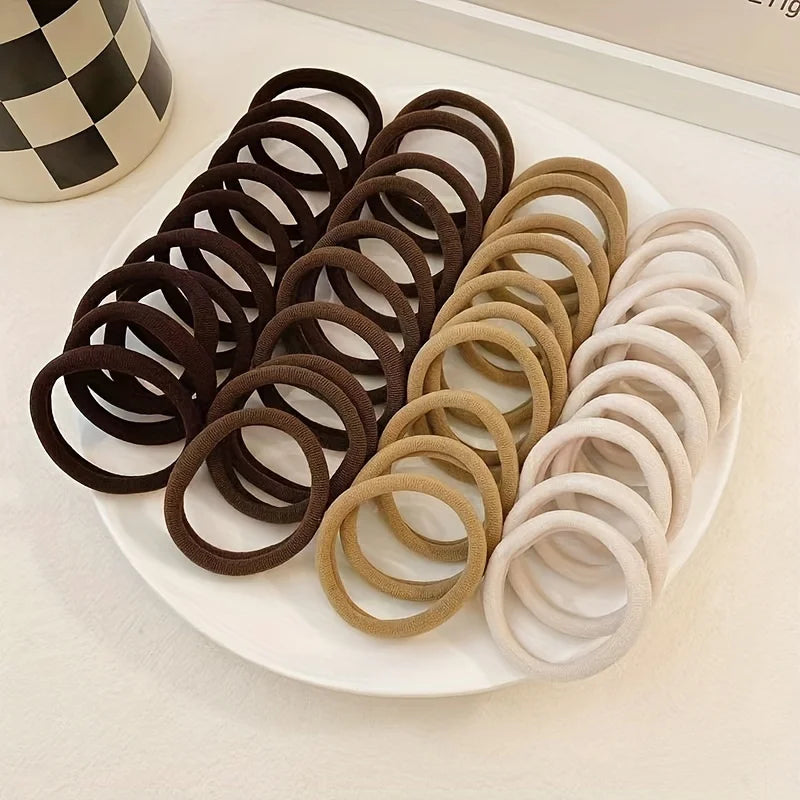 Seamless Elastic Hair Ties Set – Soft, No‑Crease Hold