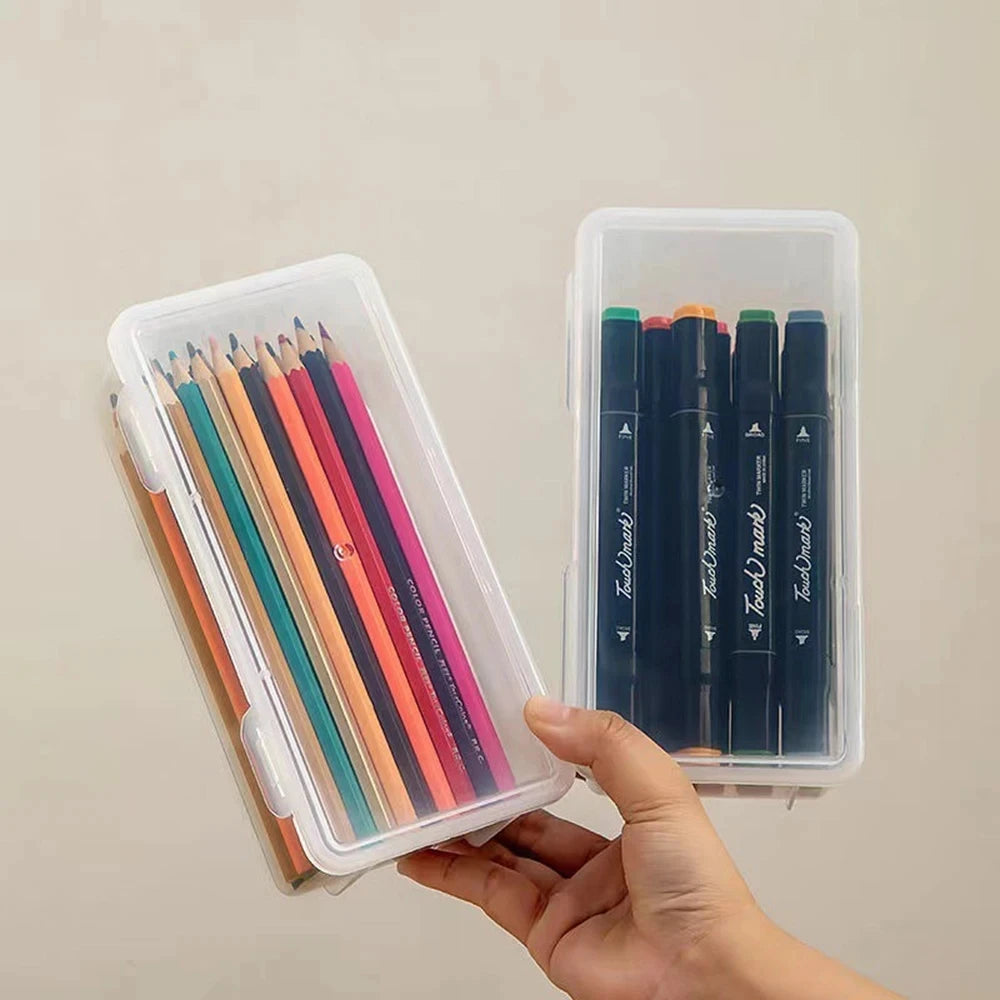 Translucent Plastic Pencil Case Large Capacity Storage