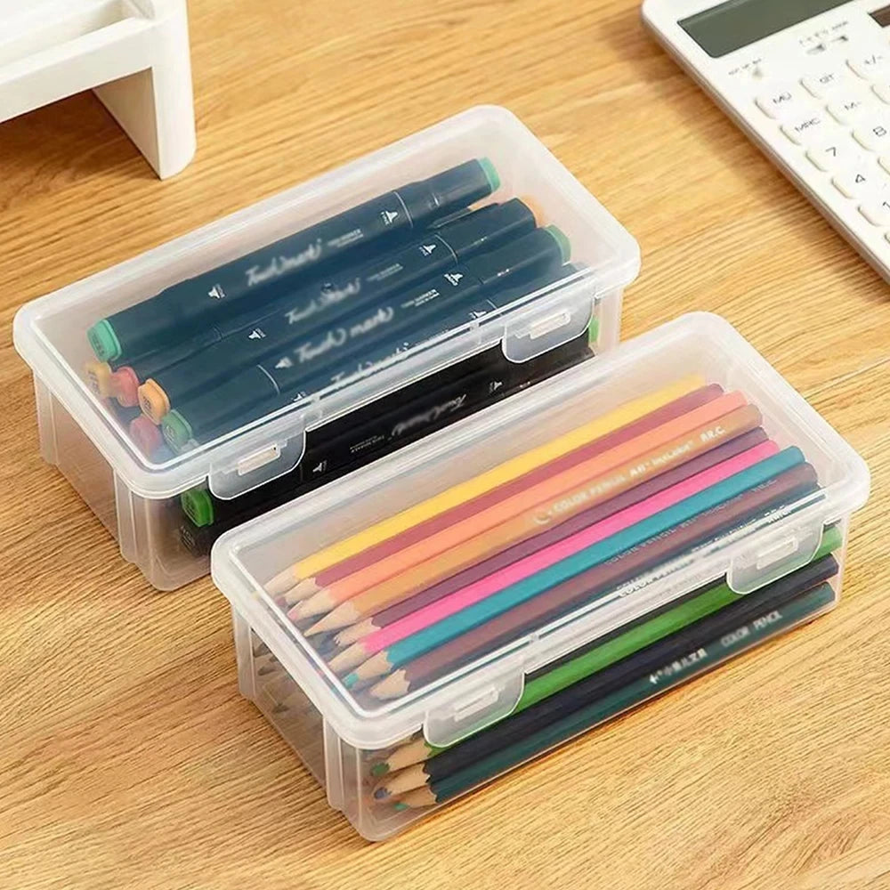Translucent Plastic Pencil Case Large Capacity Storage