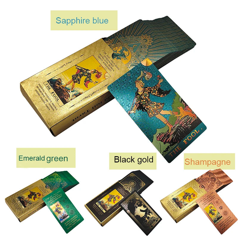 Gold Foil Tarot Card Deck For Beginners With Box