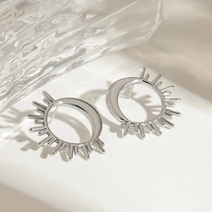 Vintage Sun And Moon Tiny Stud Earrings For Women
