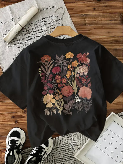 Women’s Cotton Y2K Graphic Flower T‑Shirt