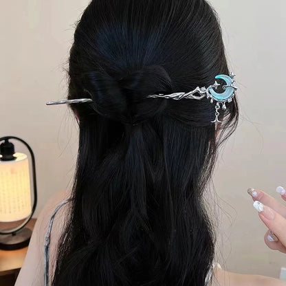 Moonstone Star And Moon Metal Hair Stick Hairpin
