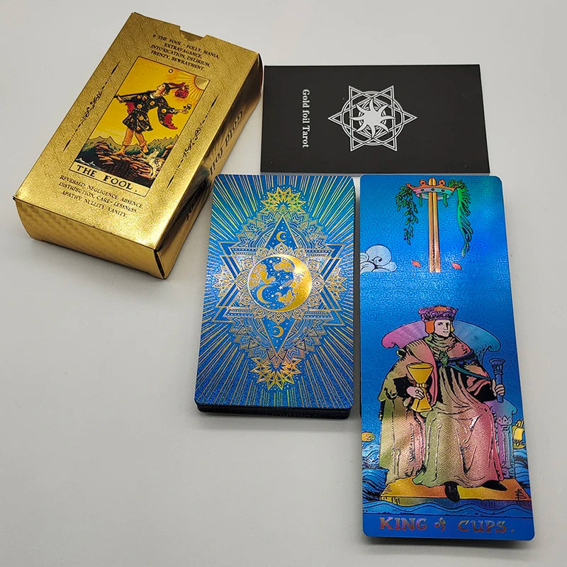 Gold Foil Tarot Card Deck For Beginners With Box