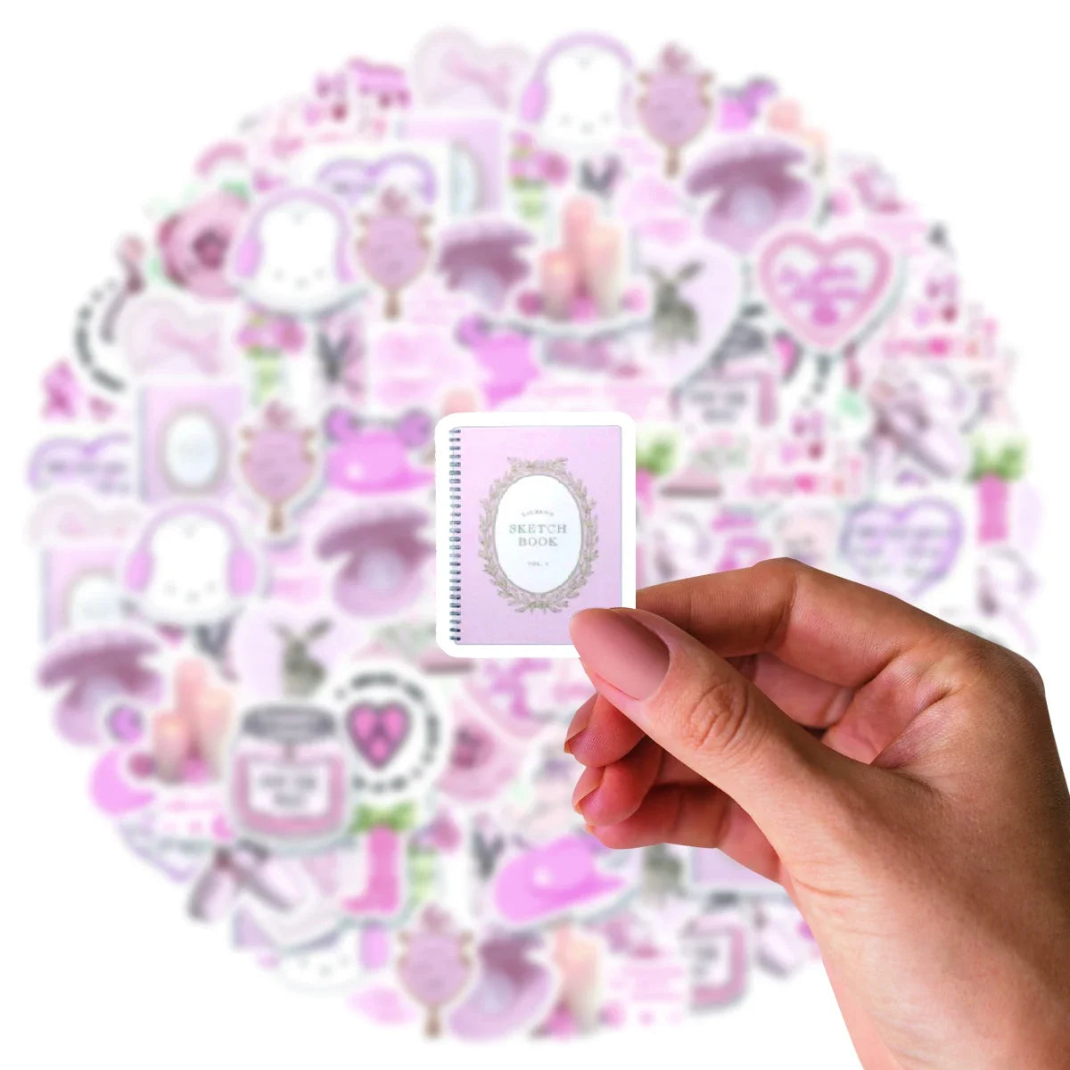 Cute Pink Bunny & Bear Graffiti Sticker Pack (46 Pcs)