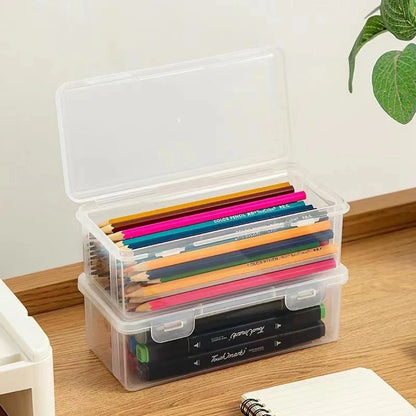 Translucent Plastic Pencil Case Large Capacity Storage