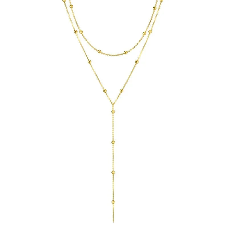 Layered Tassel Chain Necklace for Women