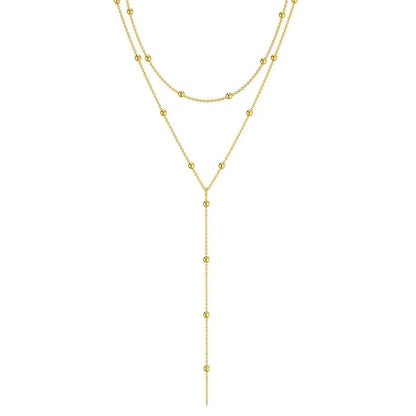 Layered Tassel Chain Necklace for Women