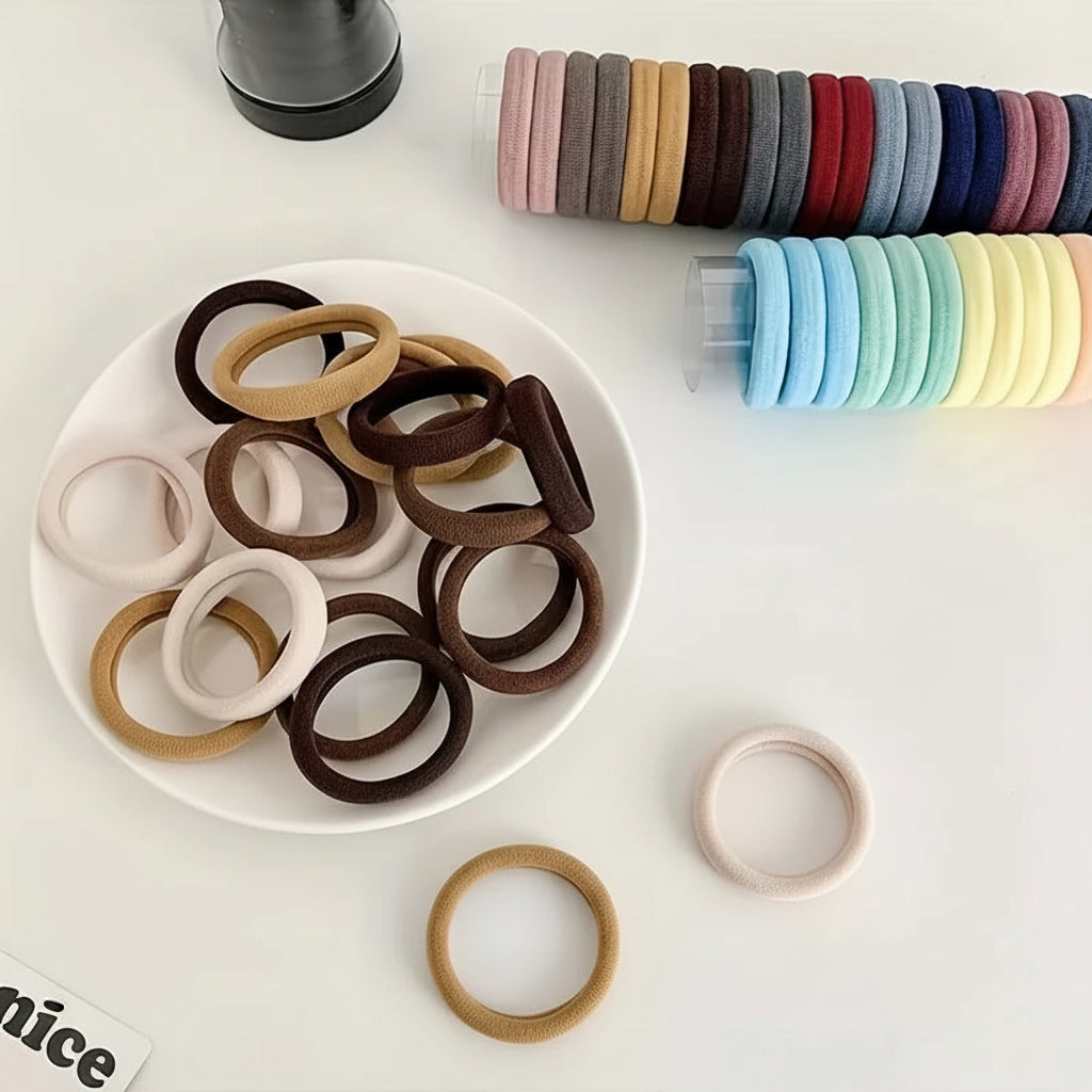 Seamless Elastic Hair Ties Set – Soft, No‑Crease Hold