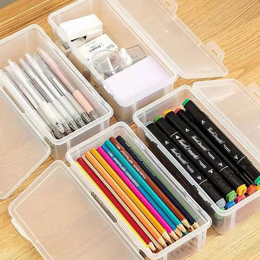Translucent Plastic Pencil Case Large Capacity Storage