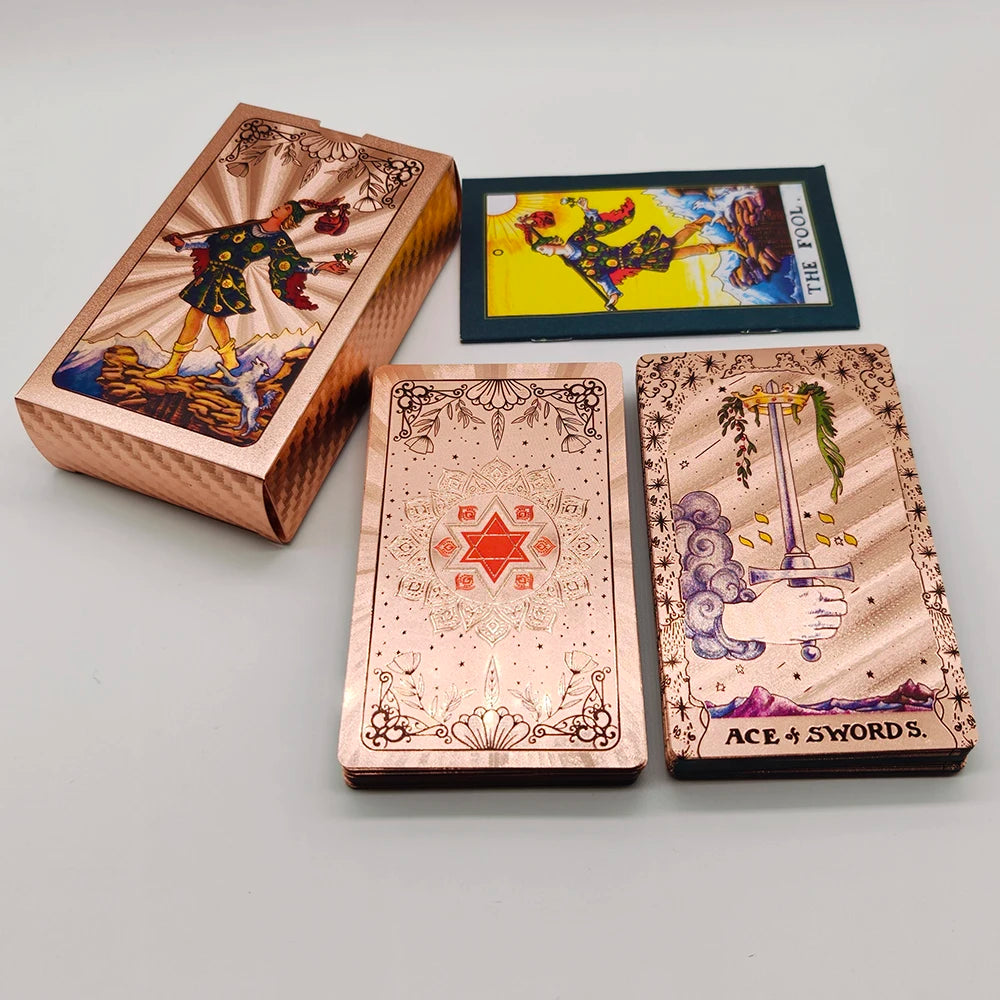 Gold Foil Tarot Card Deck For Beginners With Box