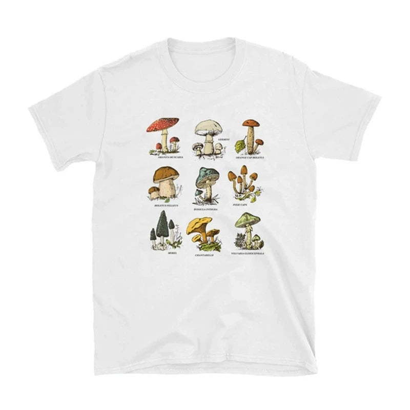 Vintage Mushroom Graphic Tee – Oversized Cotton Top