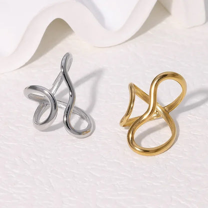 Irregular Gold Plated Geometric Ring With Zircon