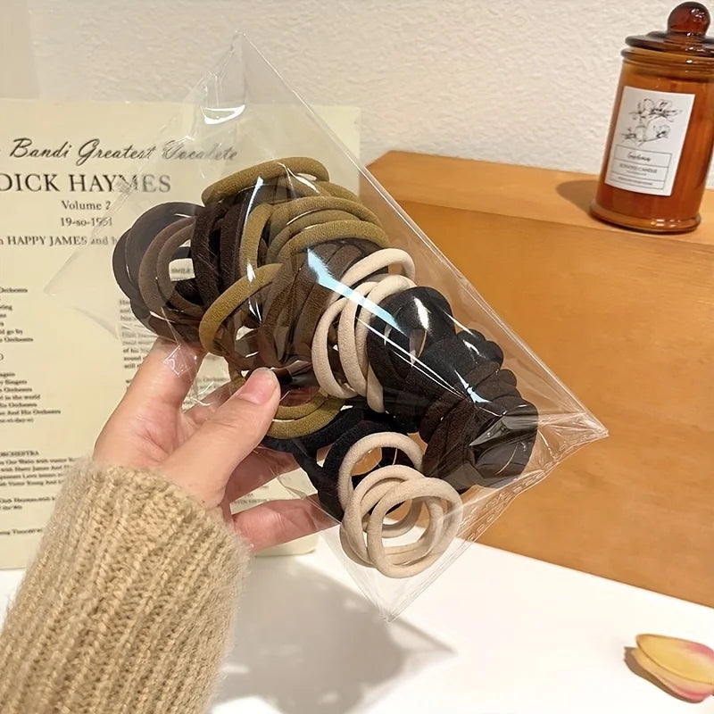 Seamless Elastic Hair Ties Set – Soft, No‑Crease Hold